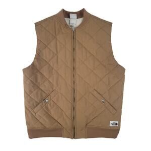 The North Face Cuchillo Men's Vest Tan Quilted Sherpa Lined Insulated Sz M